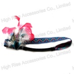 Feather Flower Ethnic Woven Pattern Elastic Headband