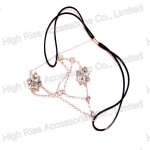 crystal Flower And Crystal Chain Elastic Headband