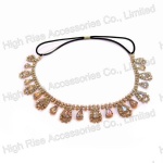 Drop Crystal Charm Elastic Headband/ Frontlet