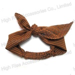 British Style Checked Bow Headband