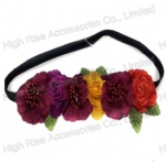 Colored Flowers Crown Elastic Headband Garland