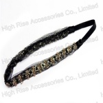Beaded Flower Lace Elastic Headband