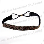 Beaded Checked Pattern Elastic Headband