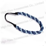 Two Color Jeans Braided Elastic Headband