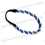 Dyeing Pattern Jeans Braided Elastic Headband