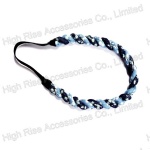 Small Flower Pattern Jeans Braided Elastic Headband