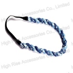 Flowers Pattern Jean Braided Elastic Headband