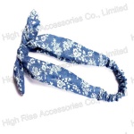 Posy Pattern Jean Headband With Bow