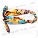 Floral Pattern Headband With Bow