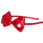 Red Satin Bow Alice Band For Kids
