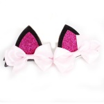 Glitter Cat Ear With Bow Hair Clip