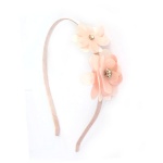 Double Pink Flowers Alice Band For Kids