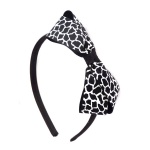 Animal Printed Grosgrain Ribbon Bow Alice Band