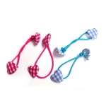 British Style Heart Button Charm Hair Elastic Ponytail Holder