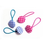 British Style Round Button Charm Hair Elastic Ponytail Holder