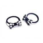 Checked Pattern Bow Hair Elastic Ponytail Holder