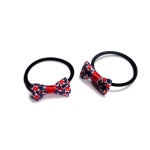 Floral Pattern Bow Hair Elastic Ponytail Holder