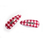 British Style Checked Fabric Hair Clip Snap Clip