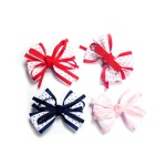 Dotted Grosgrain Bow Flowers Hair Clips For Baby