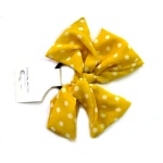 Polka Dots Yellow Bow Hair Elastic Ponytail Holder
