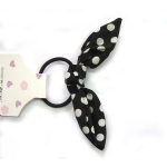 Polka Dots Black Bow Hair Elastic Ponytail Holder