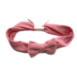 Pink Jersey Bow Elastic Headband For Kids