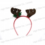 Christmas Sequin Reindeer Antlers and Tinkle Bell Headband, Party Headband