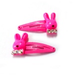 Crystal Poly Rabbit Hair Clip Snap Clip