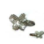 Silver Sequin Hair Clip Snap Clip