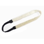 White Pears Beaded Elastic Headband