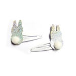 Silver Shinny Rabbit Hair Clip