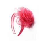 Red Tulle Rose Flower Alice Band