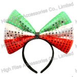 Christmas Oversize Sequin Bow Headband, Party Headband