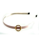 Golden Round Orament Leather Alice Band