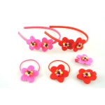 Felt Flowers With Beads Alice Band hair Clip and Ponytail Ealstic Kits