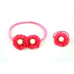 Dotted Flowers Elastic Ponytail Holder For Kids