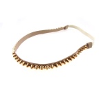 Studded Faux Leather Elastic Headband