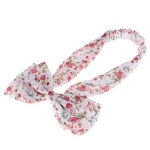 Floral Chiffon Bow Elastic Headband