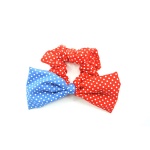 Dotted Double Colored Bow Scrunchies