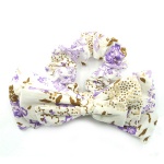 Floral Pattern Fabric Bow Scrunchies