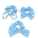 Sparkle Stars Pattern Bow And Ear Scrunchies