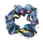 Butterfly Pattern Denim Scrunchies