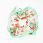 Wrinkle Fringe Hearts Pattern Scrunchies