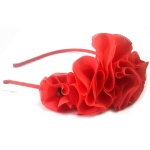 Red Chiffon Flowers Headband Party Hair Band