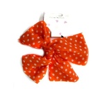 Polka Dotted Chiffon Bow Hair Elastic Ponytail Holder