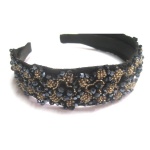 Sewed Beaded Flower Alice Band