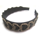 Beaded Heart Pattern Alice Band