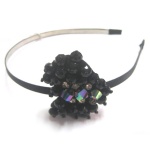 Black Beaded Heart Alice Band