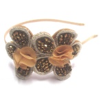 Beaded Double Flower Alice Band