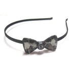 Black Diamond Bow Alice Band